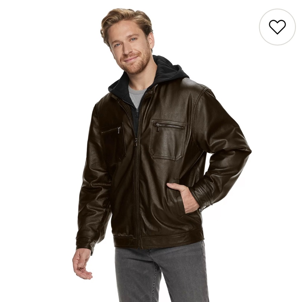 Calvin Klein Dark Brown Leather Jacket